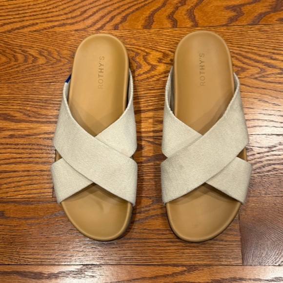 Rothy’s Women The Weekend Slide Sandals, Oat,  Size 10 EUC - Picture 5 of 8